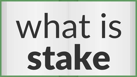 staked meaning in english|Stake Definition & Meaning .